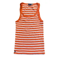 ラルフローレン　スポーツ　タンクトップ　Lサイズ　オレンジ　ボーダー　US古着