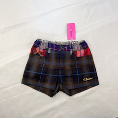 新品未使用 タグ付き JENNI ジェニィ 120cm 半ズボン ショートパンツ 女の子 かわいい チェック柄 ネイビー ブラウン ブルー