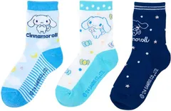 サンリオ SANRIO キッズソックス3足セット 靴下 16-18cm シナモロール シナモン Cinnamoroll 子供 455474