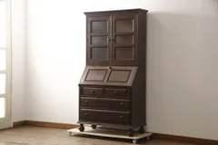 ★事前問合せ必須★ 松本民芸家具 重H型ビューローブックケース 中古 和モダン 本箱 キャビネット ワークデスク ライティングビューロー ボールフットビューロー 在宅ワーク 在宅用 リペア+発送まで3週間前後 R-070155