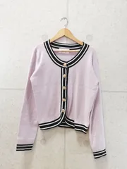 Rady レディ ニットカーディガン 長袖 バイカラー ピンク系 Sサイズ TY2165