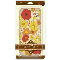【新着商品】アローン(Allone) レトロアートシリーズ Switch/有機EL用 EVAポーチ 花柄 12×4.8×26cm ゲーム 懐かしいレロト柄 軽量&コンパクト130ｇ メッシュポケット付き 落下防止固定バンド ゲームソフトカードポケット収納  1