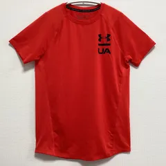 古着　UNDER ARMOUR　アンダーアーマー　半袖Tシャツ　クルーネック　ドライTシャツ　ユニセックス　レッド　Sサイズ