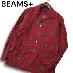 BEAMS+ ビームス プラス 通年★ ペイズリー柄 総柄 長袖 オープンカラー シャツ ジャケット Sz.L メンズ