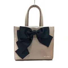 M'S GRACY(エムズグレイシー) ハンドバッグ美品  - グレーベージュ×黒 リボン