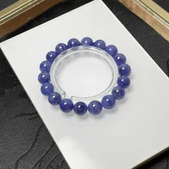 高級 EU製 ★タンザナイト★パワーストーン ブレスレット 天然石 原石 お守り ギフト 10.2-10.8mm ZZ1225