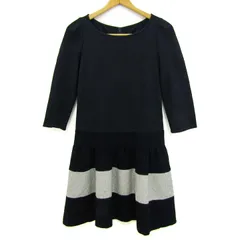 ヌーク ワンピース トップス 長袖 フレア 日本製 レディース 38サイズ 黒×グレー NOUQUE 【中古】