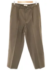 Steven Alan スティーブンアラン VIN/WL SUPER BAGGY TAPERED PANTS ウールポリエステルスラックスパンツ ブラウン Lのサムネイル