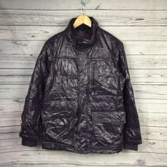 UNIQLO★高比率90%プレミアムダウンジャケット【メンズS/紫】スナップボタン/襟裏ボア/調整ゴムコード/ユニクロ◆BA158-A