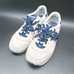 ◇ SAUCONY サッカニー クッション性 軽量 紐調節 ブランドロゴ スニーカー サイズ38 ベージュ ネイビー レディース E  【1310050046309】