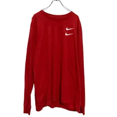 NIKE 長袖 プリントTシャツ 2XL レッド バックプリント ナイキ ロンT ロングTシャツ 古着卸 アメリカ仕入 a702-6230