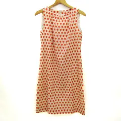 ブルックスブラザーズ ノースリーブワンピース 総柄 トップス レディース Oサイズ オレンジ×ベージュ Brooks Brothers 【中古】