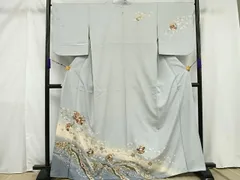 平和屋着物■訪問着　駒刺繍　宝尽くし雪輪花文　暈し染め　金糸　金彩　正絹　逸品　AAAV5027mf