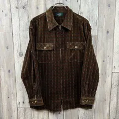 OLD JAGUAR ジャガー 長袖 コーデュロイ チェック ネルシャツ LL
