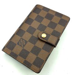 【鑑定済み】正規品 ルイヴィトン LOUIS VUITTON  ポルトフォイユ ヴィエノワ ダミエ エベヌ ブラウン ゴールド金具 N61674 折財布 コンパクトウォレット がま口