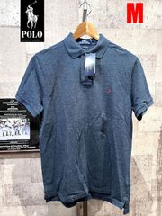 未使用 ポロラルフローレン 正規品 鹿の子 ポロシャツ M メンズ ポニー ワンポイント POLO RALPHLAUREN ネイビー