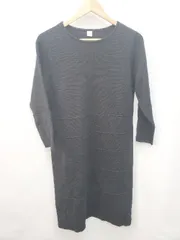 ◇ NOLLEY'S ノーリーズ right クルーネック シンプル 無地 七分袖 膝丈 ワンピース サイズ38 ブラック レディース P  【1403110006297】