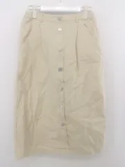 ◇ ehka sopo エヘカソポ バックスリット 膝下丈 タイト デニム スカート サイズF ベージュ レディース P  【中古】 【1210120008209】