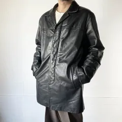 00s バナナリパブリック Tバック レザー ジャケット 黒 L 比翼 ブラック カーコート 革ジャン 本革 ビンテージ D151-18-0026ZVW