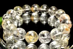 【１点物】霊峰ヒマラヤ産 エレスチャルクォーツ(ヒマラヤ水晶)　12.5mm　ブレスレット _MA3570