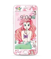 iPhone 6/7/8 ガラスフィルム iPhone SE 第2世代 第3世代 強化 液晶 保護 フィルム ディズニー プリンセス アリエル 2 硬度9H キャラクター 3D クリアフィルム