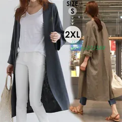 カーディガン ロング トレンチコート レディース アウター 春夏秋 薄手 UVカット 体型カバー 綿麻混 大きいサイズ ant4y222588