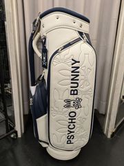 【新品未使用品】サイコバニー Psycho Bunny MONOGRAM 　ホワイト　キャディバッグ 9型 PBMG4FC4 46インチ対応 ゴルフ バッグ 2024年モデル 日本正規品（葛西店）