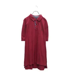 TOMMY HILFIGER 半袖 無地 ポロシャツ トミーヒルフィガー XL レッド ビッグサイズ ワンポイントロゴ 古着卸 アメリカ仕入 a605-7580