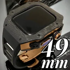ブラックローズ アップルウォッチバンド ラバーベルト カバー　ステンレス Apple Watch ケース 49mm ウルトラ　ultra カーボン メンズ レディース series10　46㎜入荷のサムネイル
