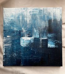 絵画 抽象画 テクスチャーアート 波動 スピリチュアル 青 モダン 