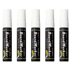 新品 レイメイ藤井 黒板 ボードマーカー 蛍光 極太 LBM1048W 5本セット ホワイト 220659