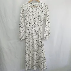 ◇ ◎ ⊂ LUUL 総柄 長袖 膝下丈 ワンピース サイズS ホワイト系 レディース E  【1411280017210】