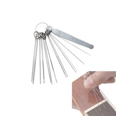 【Popular Item】 Guitar Nut File Maintenance String Instrument Parts High-Quality Steel Maintenance Supplies Polishing Guitar Tool File for String Groove Polishing 13 Pieces + 1 Flat File Mirhua Compatible with Guitar/Mandolin/Bass/Ukulele/Banjo Improves Sound Quality Wide Range of Applications