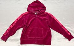TOMMY HILFIGER トミーヒルフィガー　ベロア パーカー　90　子供　ピンク　かわいい　おしゃれ