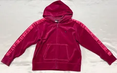90サイズ　TOMMY HILFIGER トミーヒルフィガー　ベロア パーカー　ピンク　子供服　女の子　キッズ　かわいい　おしゃれ