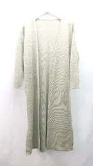 ◇ ur's ユアーズ 無地 ガウン 厚手 ロング シンプル 長袖 カーディガン サイズM グリーン レディース E  【1309250011811】