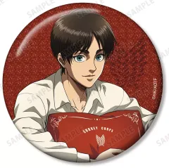 【新品】バッジ・ビンズ [新品] エレン・イェーガー 描き下ろし リラックスver. 76mmグリッター缶バッジ 「進撃の巨人」