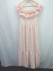 ◇ ⊂ アプレジュールクレア シンプル系 ノースリーブ ロング丈 ワンピース サイズLL ピンク系 レディース E  【1507160030629】