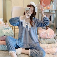 パジャマ レディース セットアップ ルームウェア 女性用 上下セット あったか 可愛い ホームウエア 部屋着 室内着 長袖パジャマ 大人 保温 秋 冬 軽量 fuzhuang815