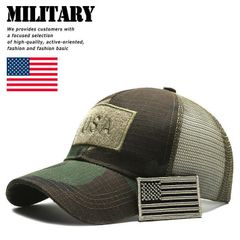 USA Military メッシュキャップ 帽子 野球帽 アウトドア メンズ レディース サバゲー キャンプ 野球 プレゼント ギフト 7987173 (オリーブカモ)