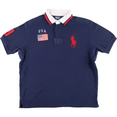 古着 ラルフローレン Ralph Lauren POLO by Ralph Lauren ビッグポニー 半袖ラガーシャツ メンズXL/eaa444251