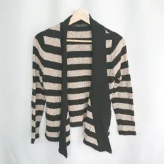 ◇ ⊇ green label relaxing コットン系　ニット 長袖 カーディガン サイズM ベージュ系　ブラック レディース E  【1410100009459】