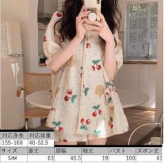 在庫一掃激安セール！人気デザイン★チェリー ★サイズS/M　部屋着　ナイトウェア　ルームウェア　 パジャマ