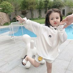 キッズ パーカー 薄手 子供 サマーカーディガン フード付き 日焼け防止 紫外線対策 長袖 前開き チャック サムホール ウサギマーク 水色 ピンク ホワイト フリーサイズ 100㎝・110㎝・120㎝・130㎝ 女の子 パステルカラー 冷感 夏 春 秋 新品