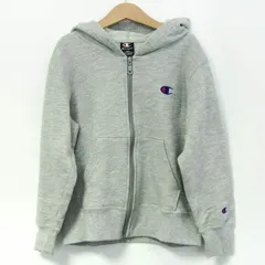 チャンピオン パーカー トップス ジップアップ スウェット スポーツウエア キッズ 男の子用 130サイズ グレー Champion 【中古】