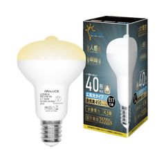 【新着商品】LDR4L-G-E17 1個入 調光不可 トイレ 廊下 玄関 階段 消し忘れ防止 明暗センサー付 自動点灯・消灯 450lm 4.5W 3000K 電球色 40W形相当 レフランプ形 電球 人感センサー E17口金 LED電球 ORALUCE
