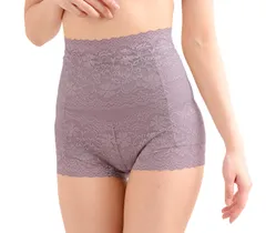 [ラウレアアコアコア] ラベンダー L ハイウエスト ショーツ ガードル レディース 補正 下着 パワーネット お腹 レース 女性 補正下着 シェイプアップ ロングガードルショーツ お腹周りの脂肪を落とす  [ハイウエストショーツガードル ラベンダー] [L]