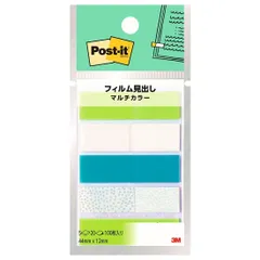 4色 44×12mm 20枚 マルチカラー 見出し 5パッド 付箋 フィルム 688MC-4 ポストイット