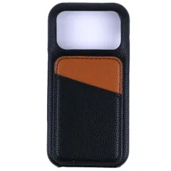 iPhone17 Pro ケース カード収納 レザー ケース 【Color】ブラック