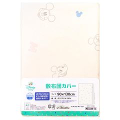 un doudou ディズニー ベビー 敷き布団カバー 90×130cm ミッキー＆ミニー ピーチスキン生地 吸水加工 ベビー用品 新品 新生児 70×120cmまでの敷布団に対応 NZ3226-T2